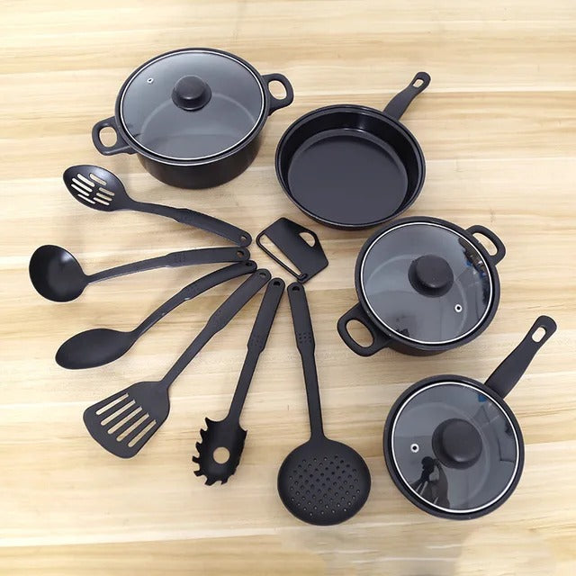 Juego de ollas y utensilios cocina